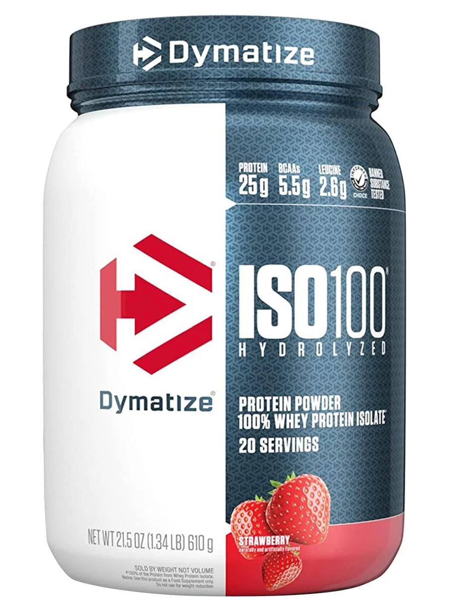 Premium Hydrolyzed Whey Protein Isolate Powder - Strawberry Flavor - Muscle Recovery Support (610g, 20 Servings) 61zme