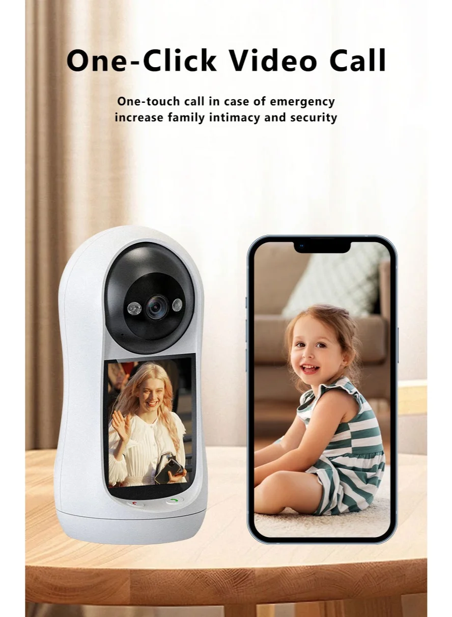 WALALLA Baby Monitor with 2.8-inch Screen and WiFi Camera (355¡ã Panoramic View, Full Color Night Vision, Bidirectional Voice) kmmr1