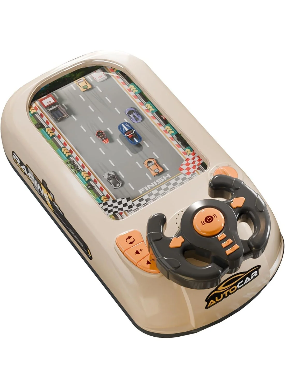 MAGIC VAULT Racing Adventure Steering Wheel Toy Simulated Driving Game with Sound Effects (Cream, 20 cm) u6z9g