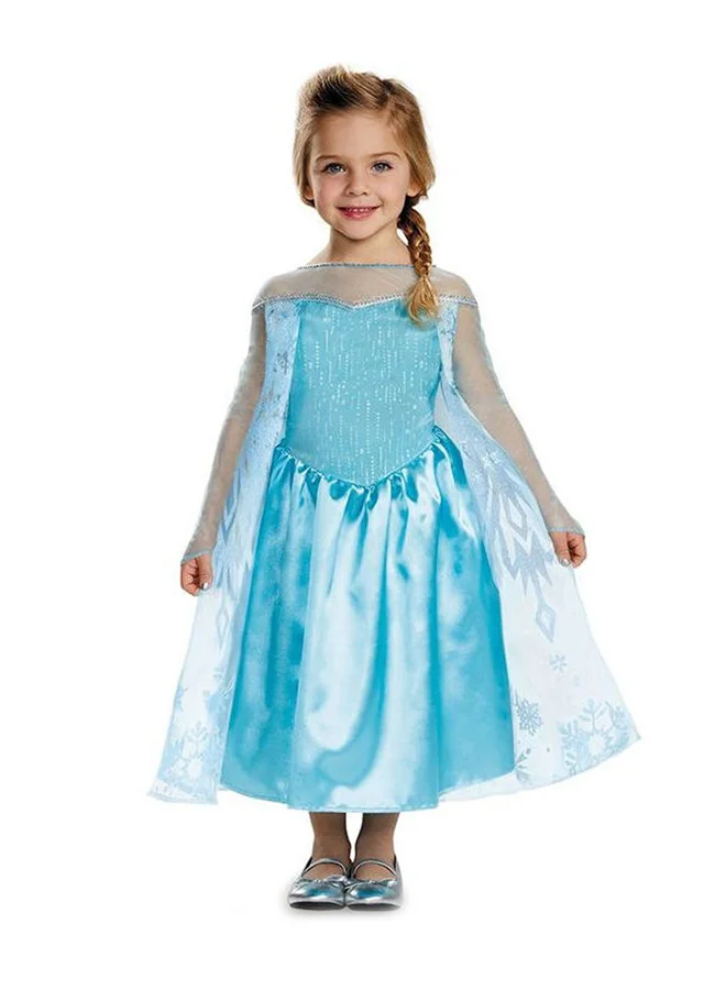 Premium Ice Queen Fantasy Dress for Toddlers (Polyester, Blue, 2T-4T) 5bajm