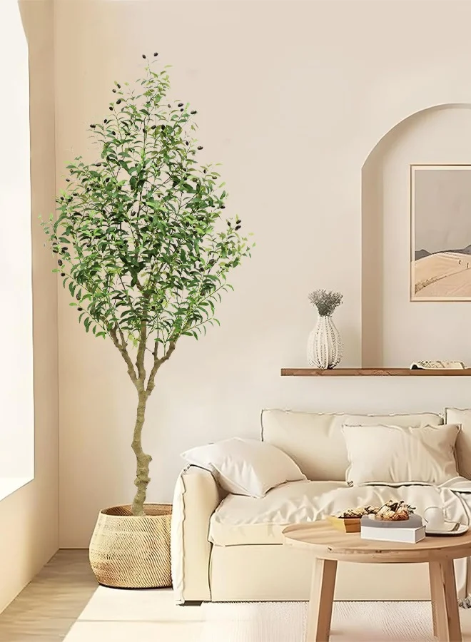 JOGAMS Artificial Olive Tree with Pot Lifelike Faux Plant for Indoor Home Office Decor (120 cm) twwnv