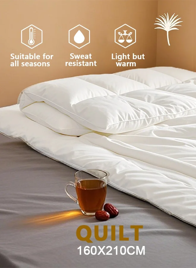 Arabest Premium Microfiber Duvet Insert Soft Down Alternative Quilt (White, 160x210 cm) rok8z