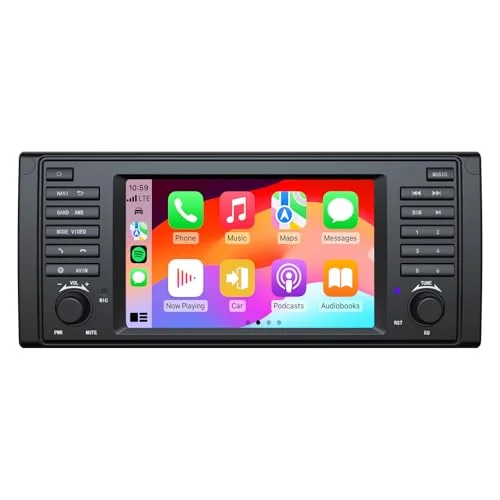 Premium 7 Inch Touchscreen Car Stereo with Wireless CarPlay and Android Auto for 5 Series E39 1995-2002 (17.8 cm Display) oud8t