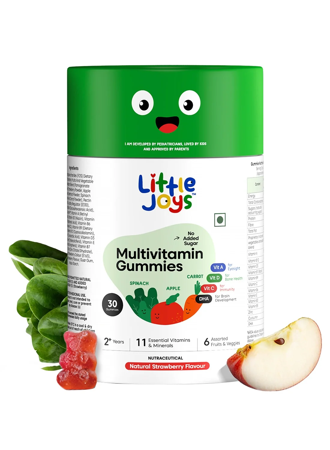 Little Joys Multivitamin Gummies with Vitamin C D A and DHA Strawberry Flavor (30 Day Pack) m1hhq
