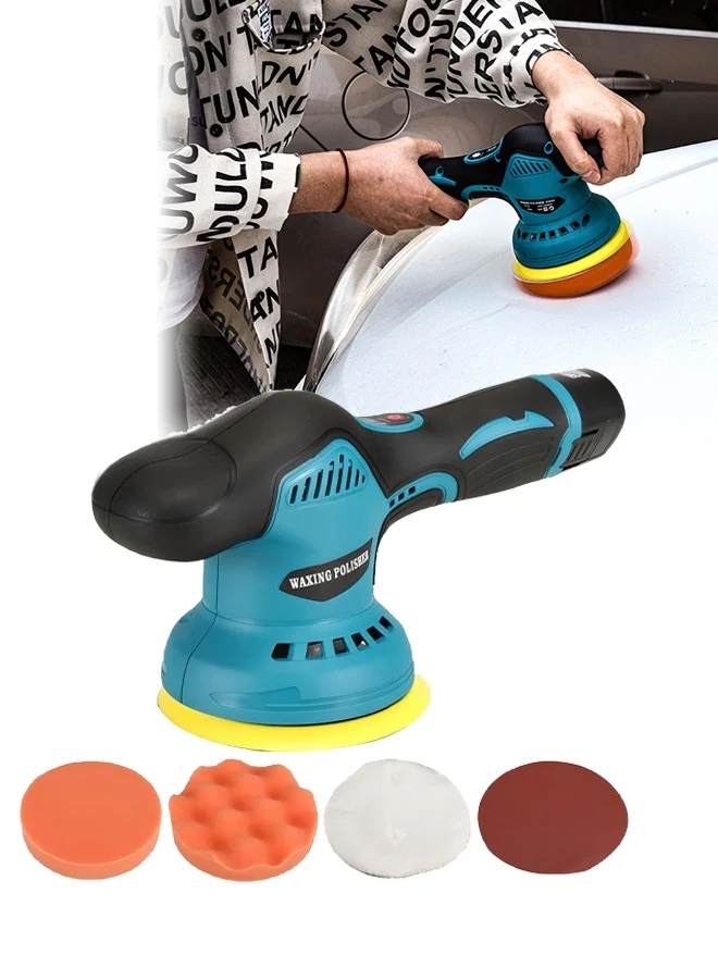 DUNISO Cordless Car Buffer Polisher Kit, 8 Variable Speed Portable Waxer for Automotive Detailing (12V, 2.6Ah Battery) 4h26h