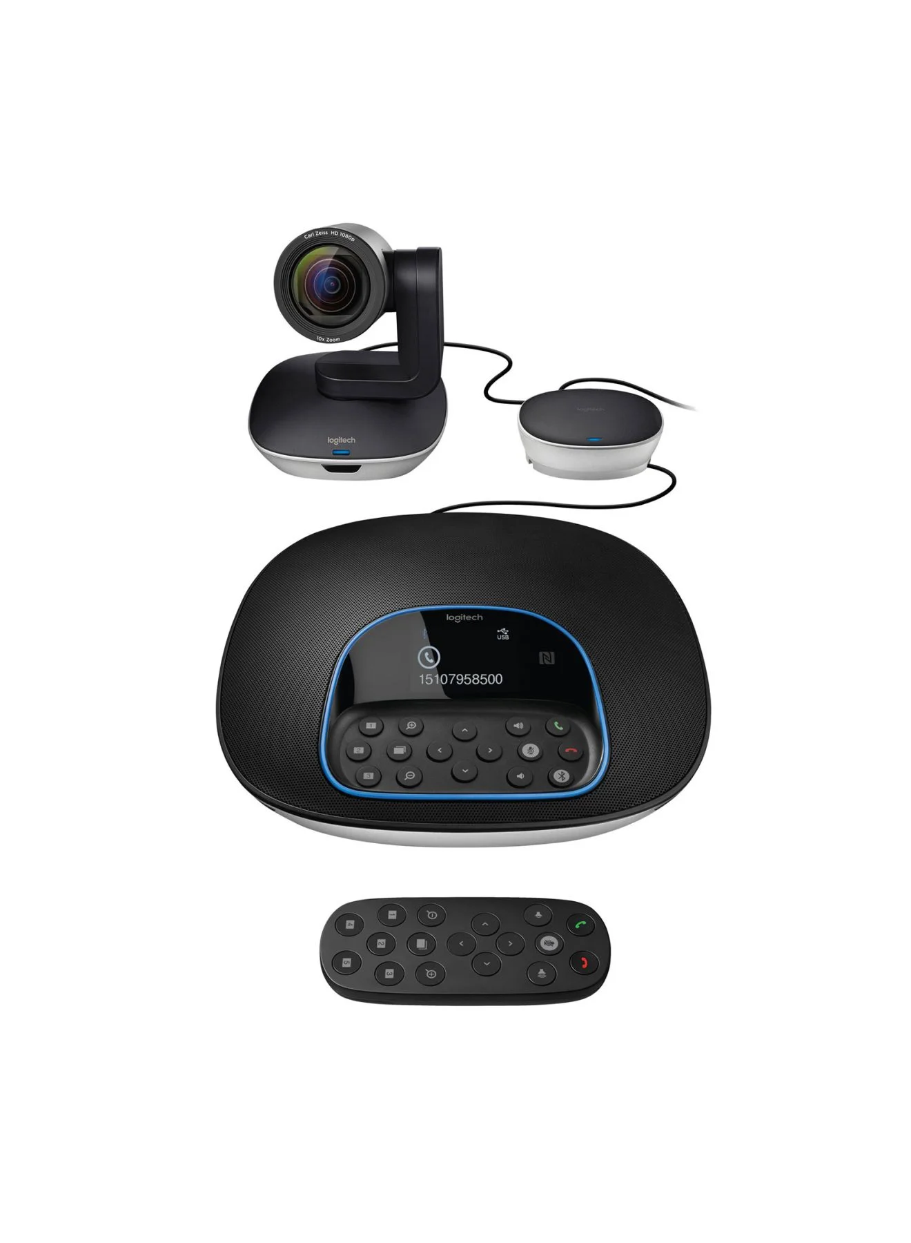 Premium Business Video Conferencing System Full HD Professional Meeting Solution (Black) ah0s8