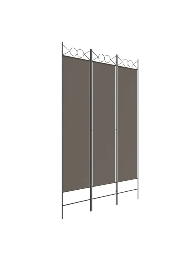 VidaXL 3-Panel Room Divider Privacy Screen Anthracite Fabric (120x200 cm) cmtw9