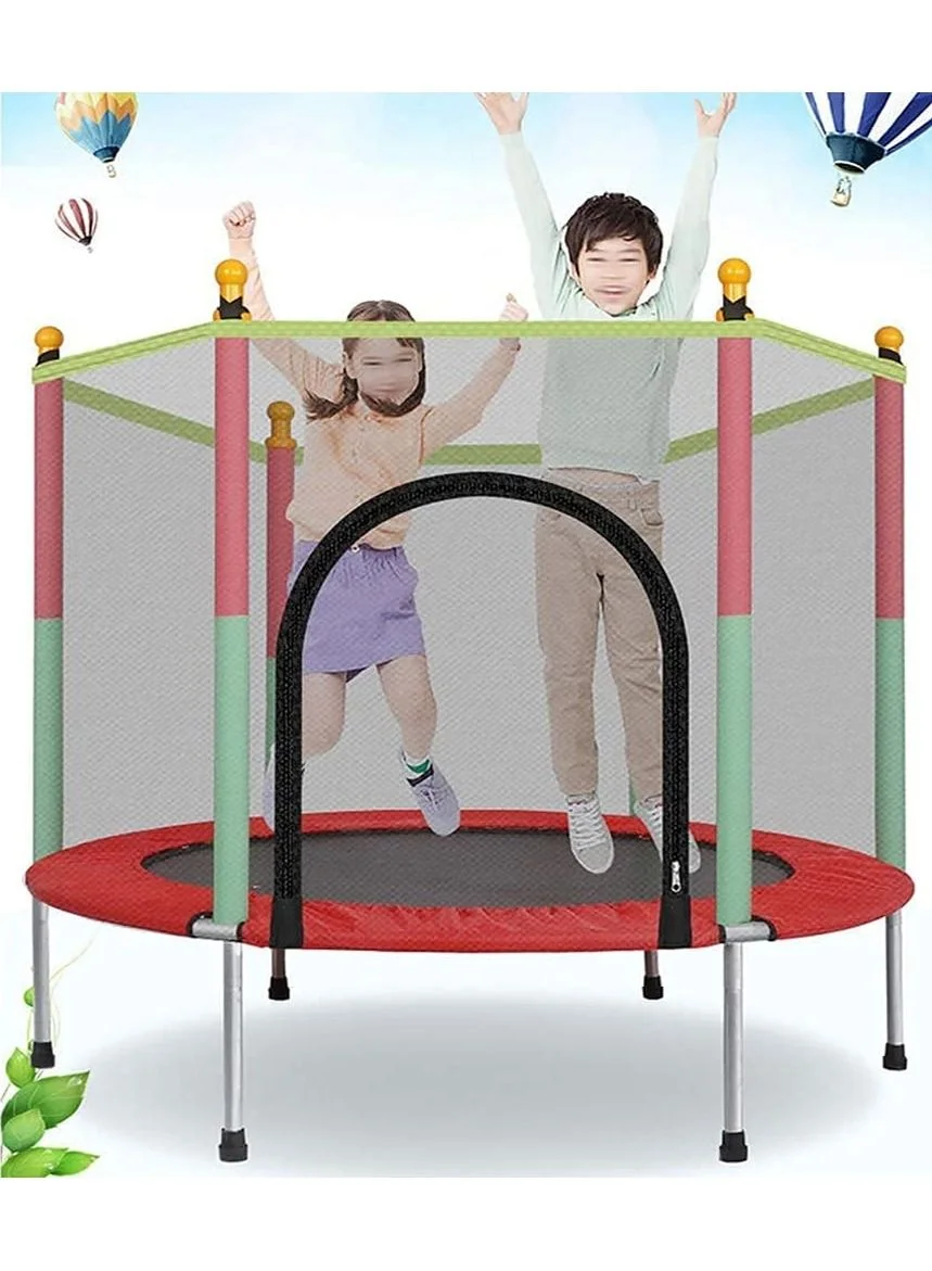 DubaiGallery Kids Trampoline with Safety Enclosure Net (5FT, Indoor and Outdoor) Premium Fitness Activity Set for Toddlers xhxse