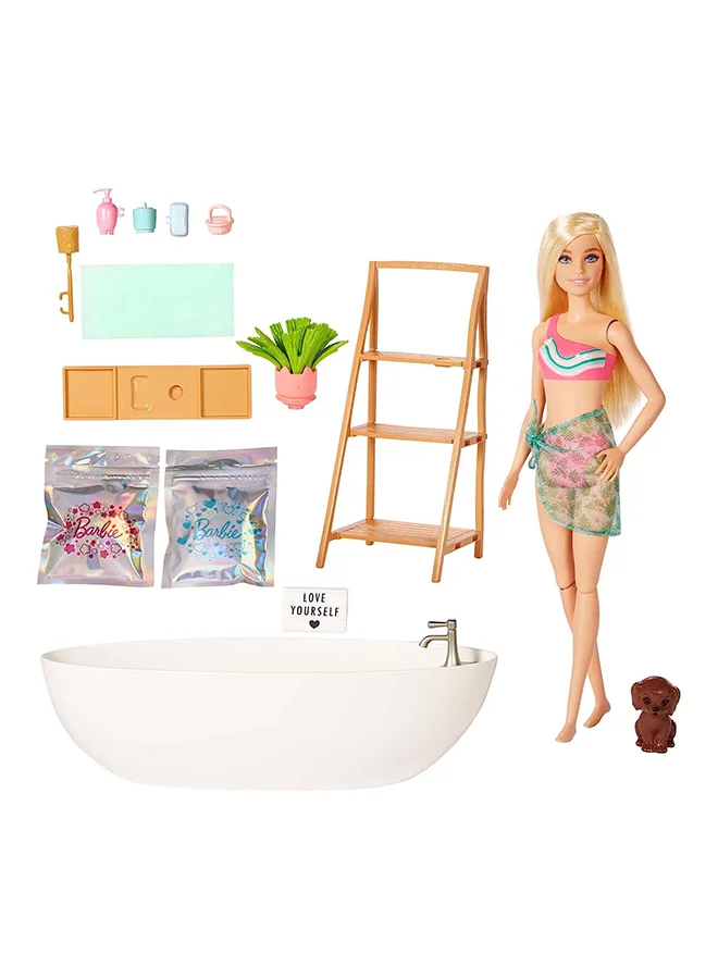 Fashion Doll Bathtub Playset with Confetti Soap and Accessories (Blonde, 30 cm) goo8v