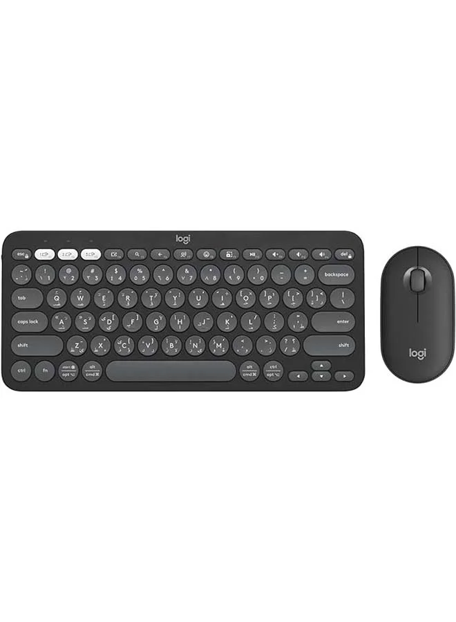 Wireless Keyboard and Mouse Combo Slim Portable Bluetooth Set for Windows and macOS (Graphite) ra8tb