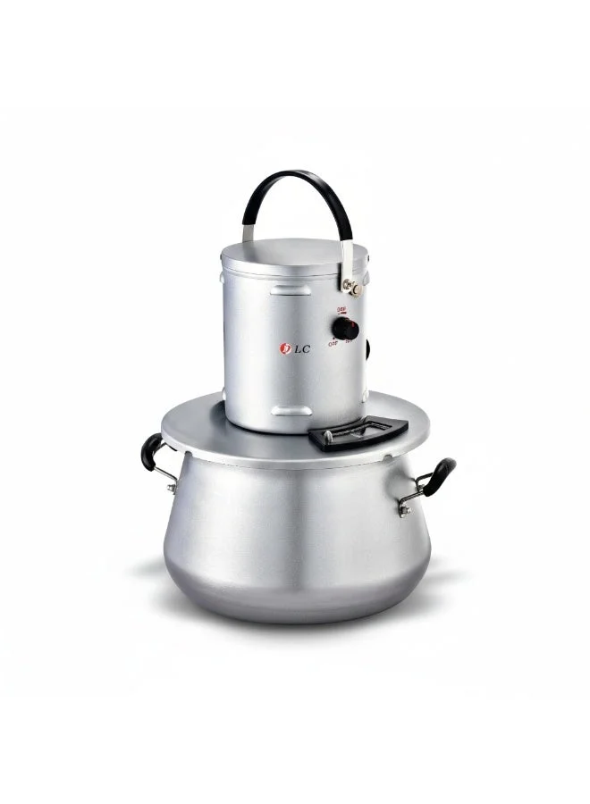 DLC Electric Harees and Jareesh Maker, Large Capacity Stock Pot Style, Premium Aluminum Construction (Silver, 10 L, 500 W) swx06