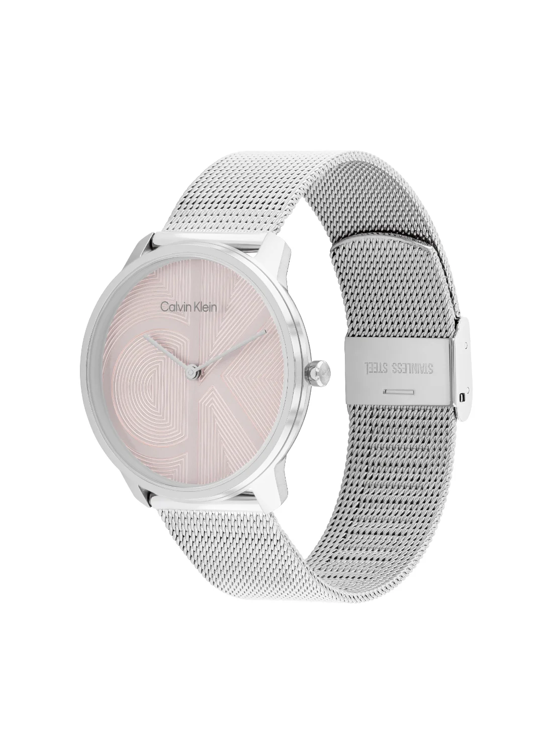 Premium Round Analog Unisex Watch with Blush Case and Stainless Steel Band (One Size) 9xx1f