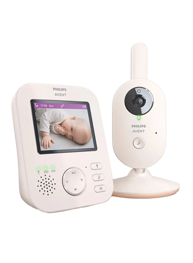 Professional Video Baby Monitor with 1080p Camera, 2.8 Inch Display, Night Vision, 2x Zoom, and Two-Way Intercom (White, 1 Unit) 6lcfb