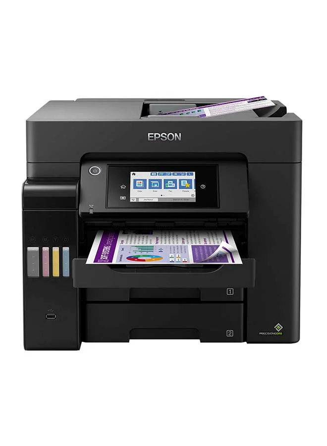 Premium Office Ink Tank Printer 4-In-1 Wireless A4 Colour Multifunction Device with ADF and Smart Panel Connectivity (Black) 5aubb