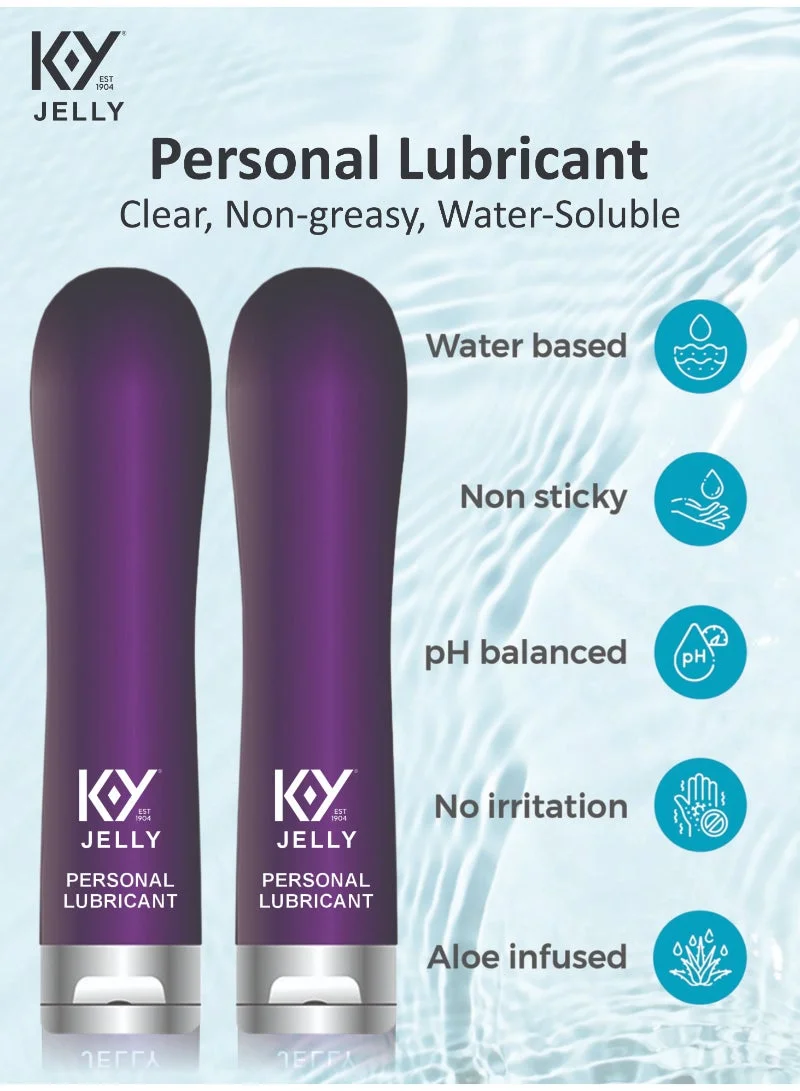 KY Personal Moisturizing Lubricant Gel Water-Soluble Fragrance-Free (Pack Of 2, 100 mL) ct5ug