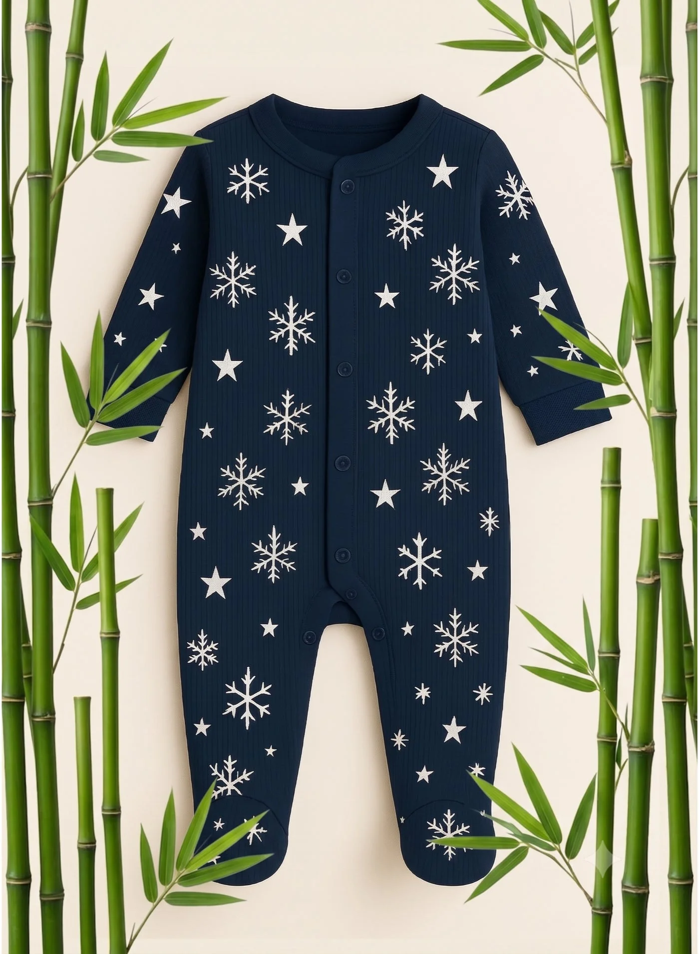Oceakids Bamboo Sleepsuit Ultra-Soft Breathable Long Sleeve Pajamas for Infants (0-6 Months) 0h9yx
