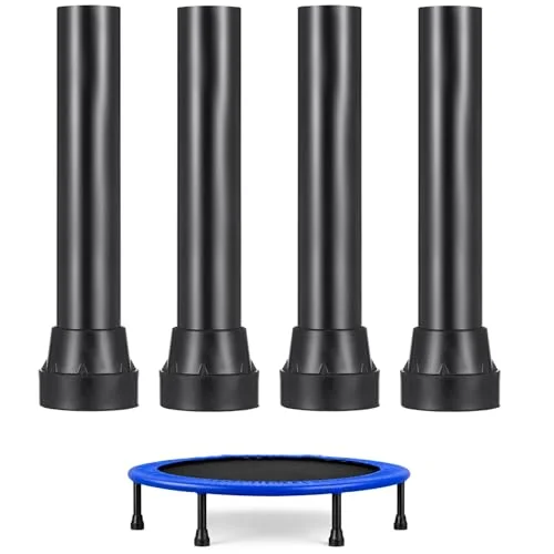 POPETPOP Universal Trampoline Replacement Legs Set (4 Pieces, 190 cm) Stainless Steel Support Tubes with Protective Covers for Mini Trampolines 8tisv