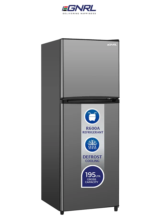 EGNRL Double Door Refrigerator, 127L Net Capacity, Energy Efficient Fast Cooling Fridge, Dark Silver (127 L) g1dce