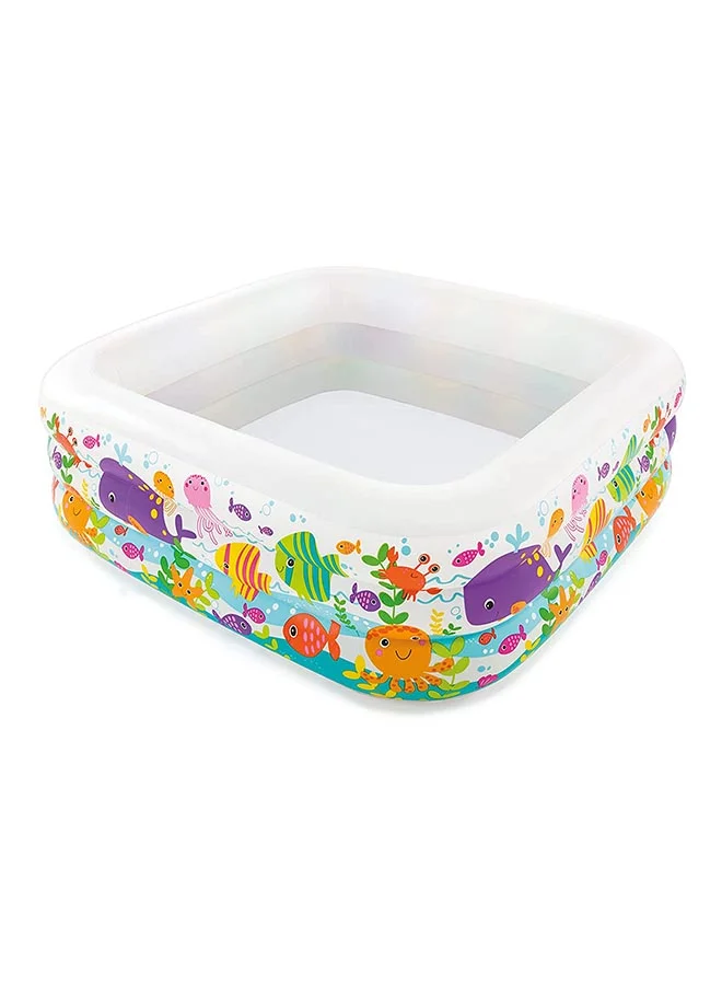 Premium Inflatable Aquarium Pool for Kids Durable Outdoor Water Play Center (159x159x50cm) yng7u