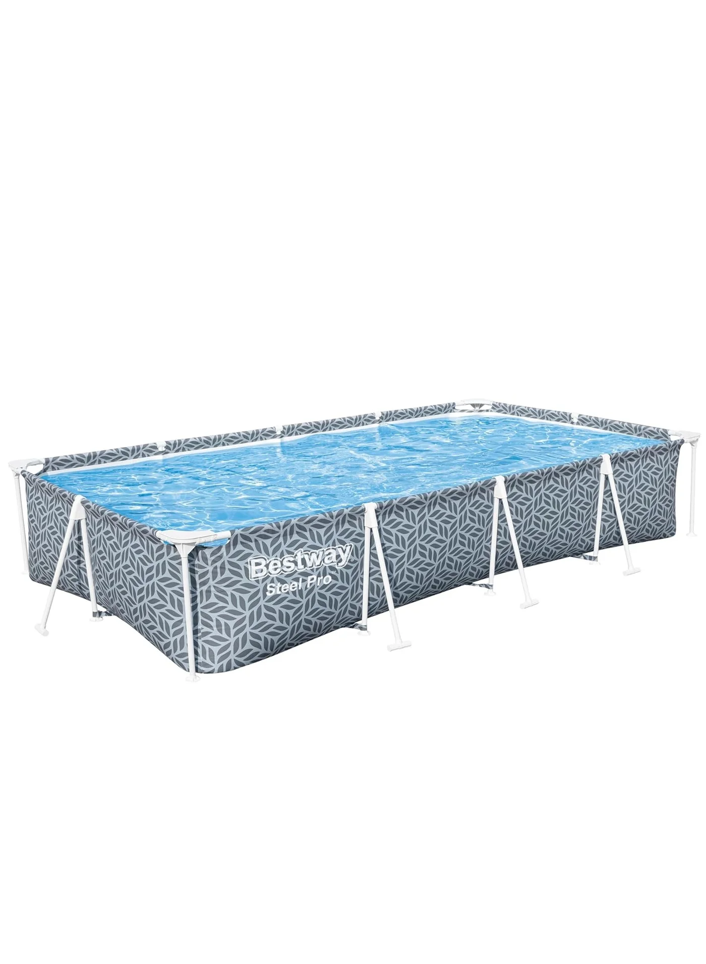 Steel Pro Rectangular Above Ground Swimming Pool Set (366cm x 201cm x 66cm) v8oed