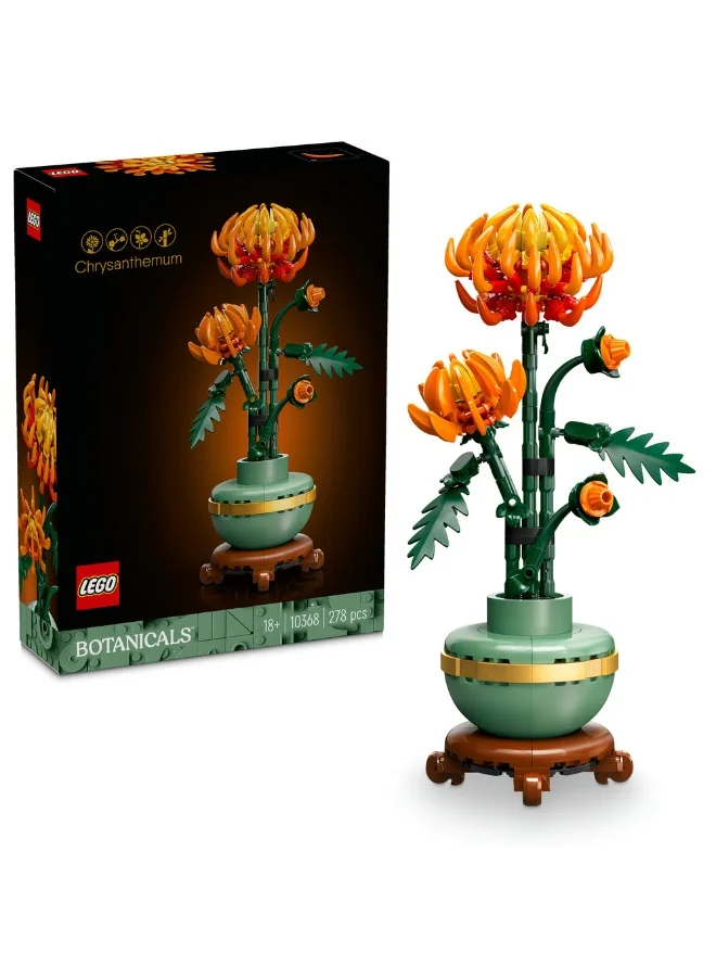 Building Blocks Chrysanthemum Flower Botanical Set (Premium Plastic Construction, 278 Pieces, Adult Hobby Kit) idxob