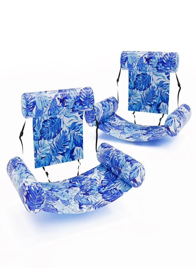 HAGUL Inflatable Pool Float Lounge Chair & Noodle Set (2 Pack) Heavy Duty Water Lounger for Beach and Lake Parties b6pw3