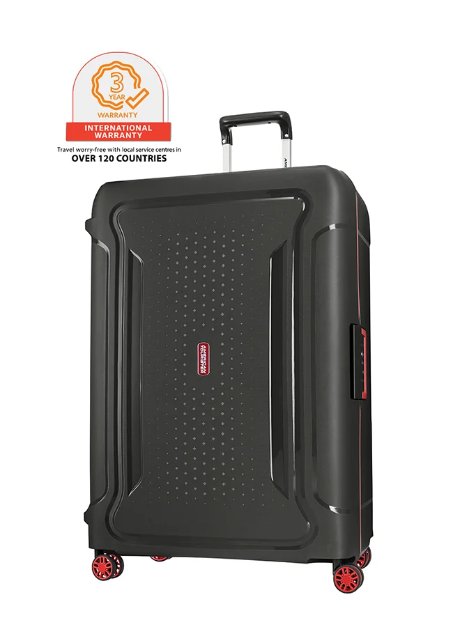 Premium Hard Shell Spinner Suitcase Scratch-Resistant Polypropylene Travel Luggage (Dark Grey, 78 cm) lgq40
