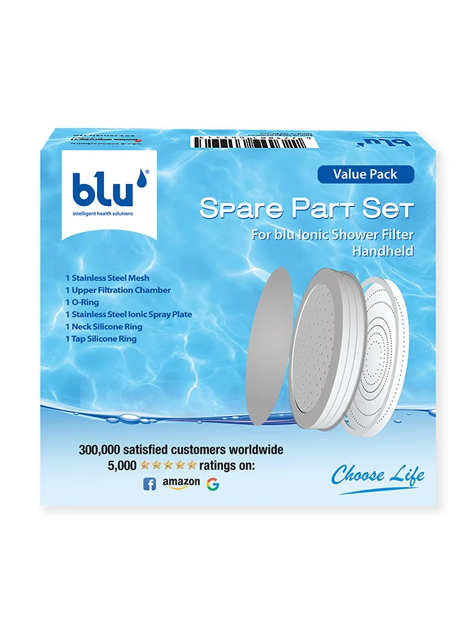 Premium Ionic Shower Filter Replacement Set (Silver, 12x12x2.1cm) - Universal Handheld Shower Accessory zwno4