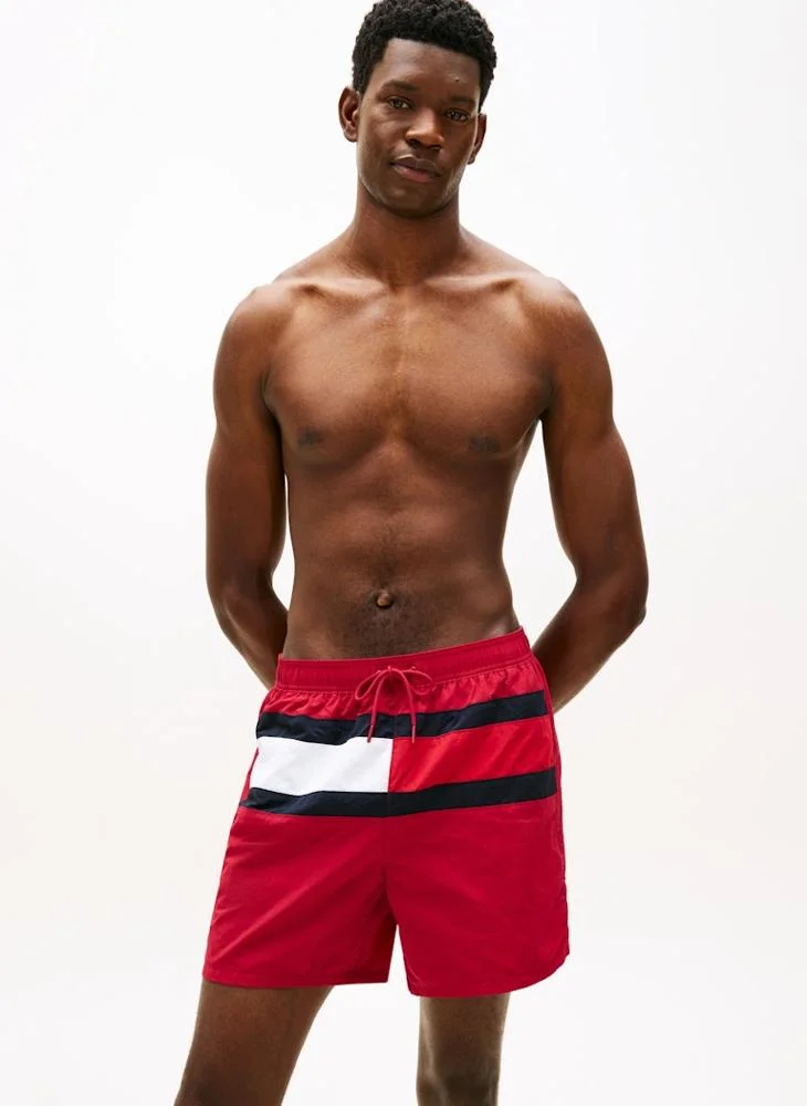 Premium Colour-Blocked Mid Length Swim Shorts for Men (Solid, M) k5mp8