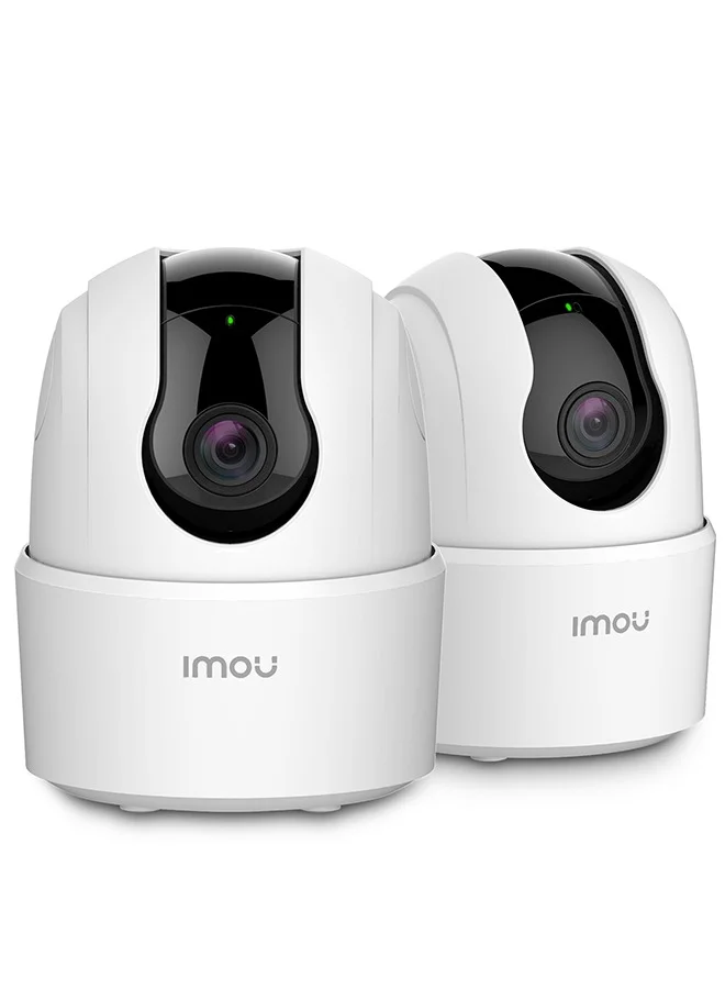 IMOU Ranger 2C 360 Degree WiFi Security Camera (White, 2-Pack) 1080P Full HD Indoor Surveillance System with Motion Detection and 2-Way Audio 74dl5