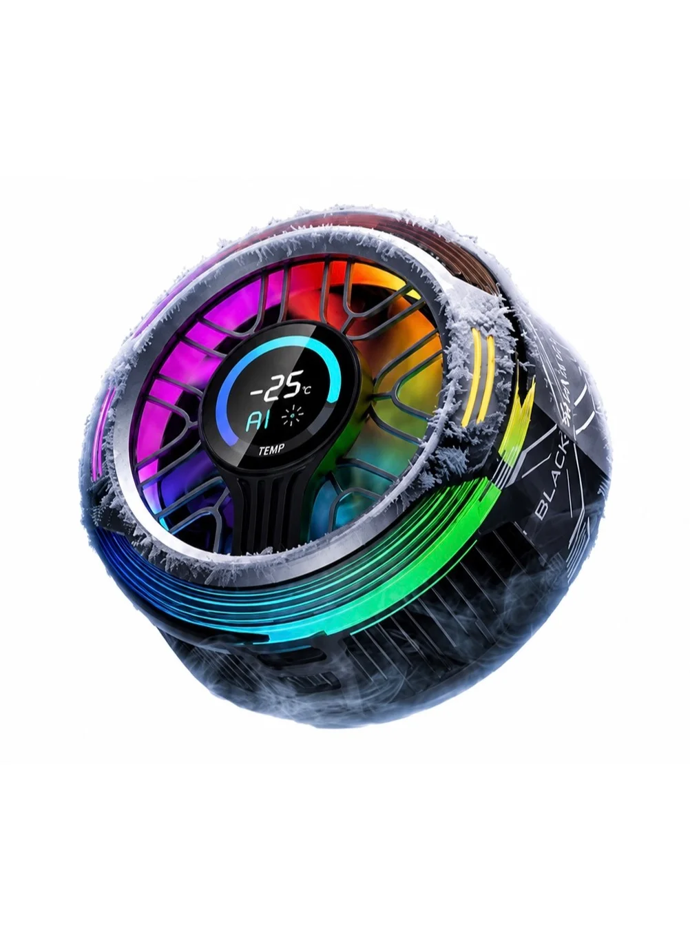 Black Shark Magnetic Phone Cooler 35W Gaming Fan with Smart Temperature Display and App Control (Black, Universal) 3c1og