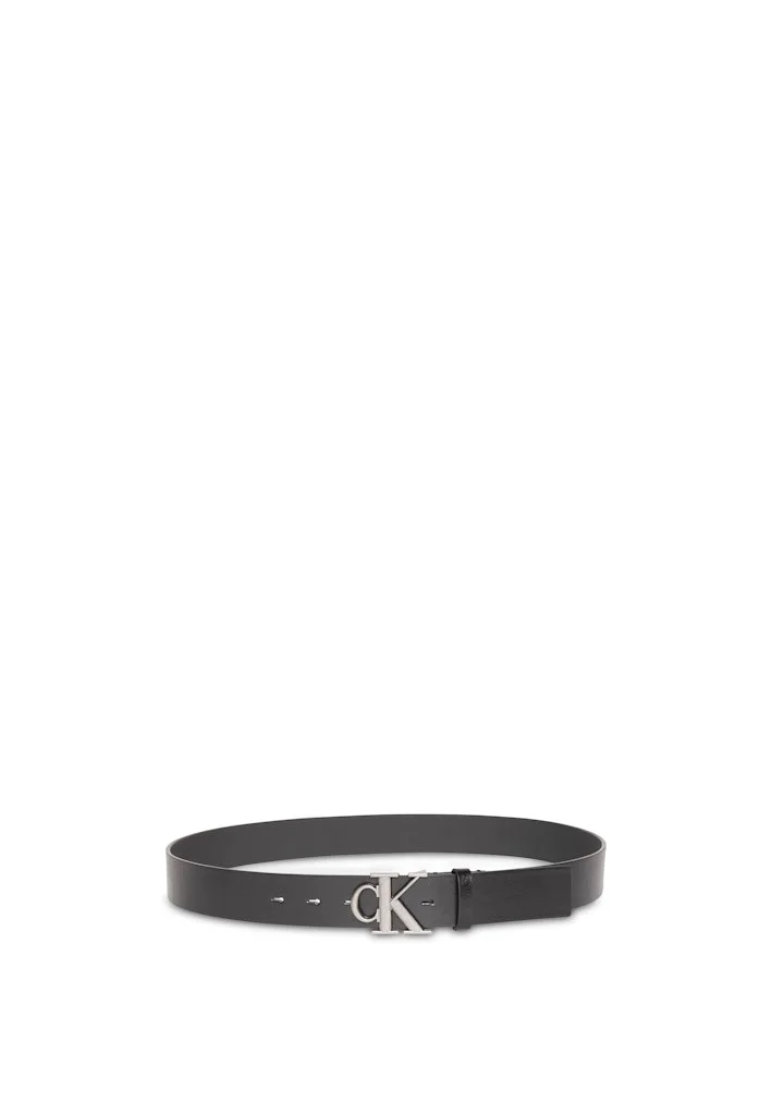 Premium Monogram Buckle Leather Belt Adjustable Waist Strap for Men and Women (Black, 110 cm) 1cqzh