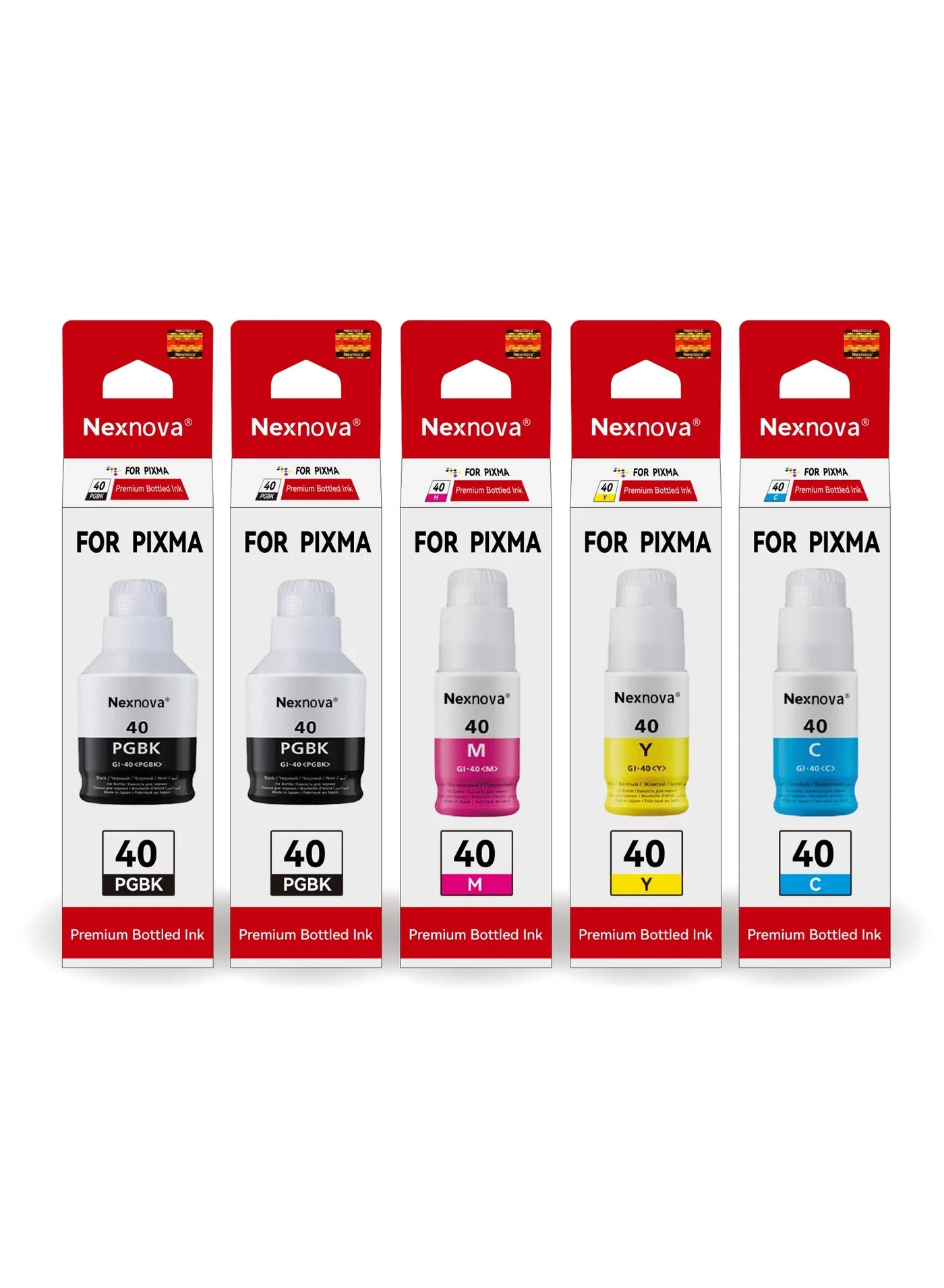 NexNova Premium Ink Refill Set for High-Yield Printing (5-Pack, Black, Cyan, Magenta, Yellow) rxw2y