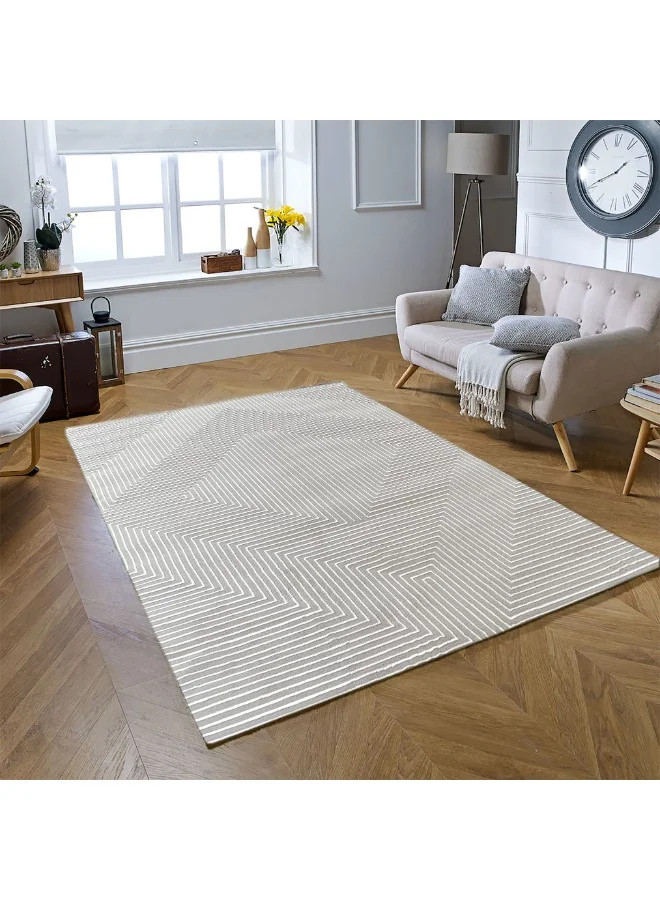 Handpicked Furniture Neutral Cream Area Rug (Ultra Soft Polypropylene, Anti-Slip, 160 x 230 cm) 7crfj