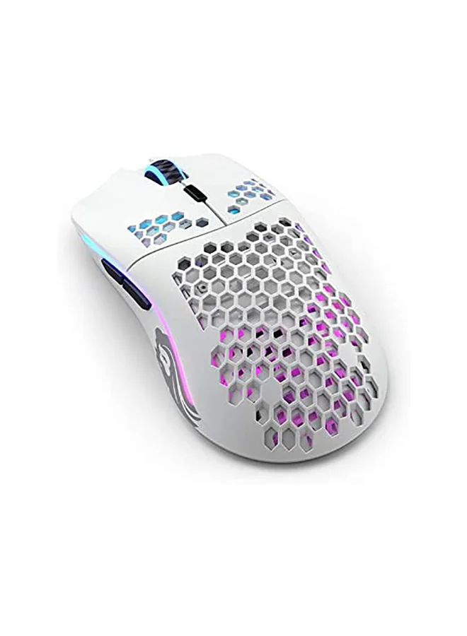 Premium Ultralight Wireless Gaming Mouse Ergonomic Honeycomb Shell RGB Lighting (Matte White, 65g) jcklp