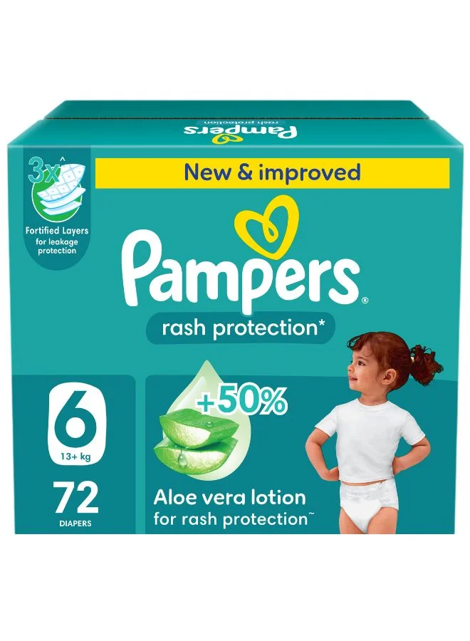 Premium Aloe Vera Taped Diapers for Toddlers (Size 6, 72 Count) zl5hd