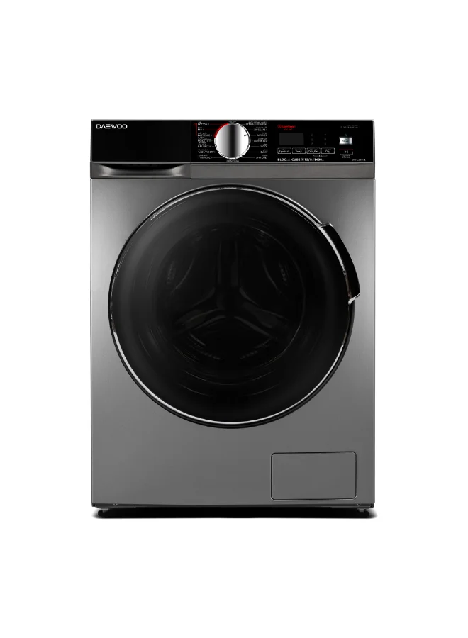 Premium Front Load Washer and Dryer Combo, 12kg Wash 8kg Dry Capacity, 1400 RPM, 15 Programs, BLDC Inverter Motor (Silver, 12kg) 0trex
