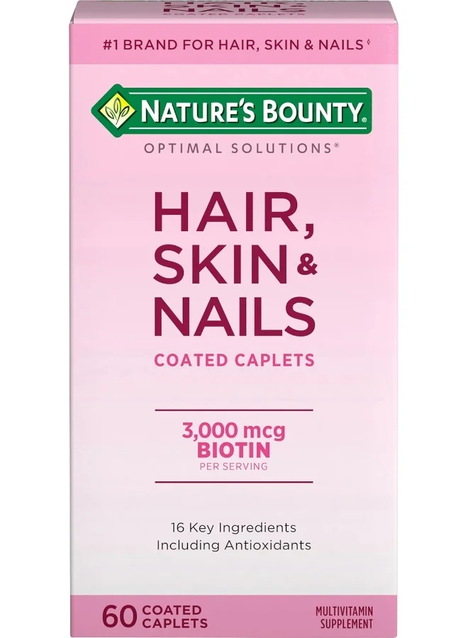 NATURE'S BOUNTY Hair Skin and Nails Supplement with 3000mcg Biotin (60 Caplets) kksa8
