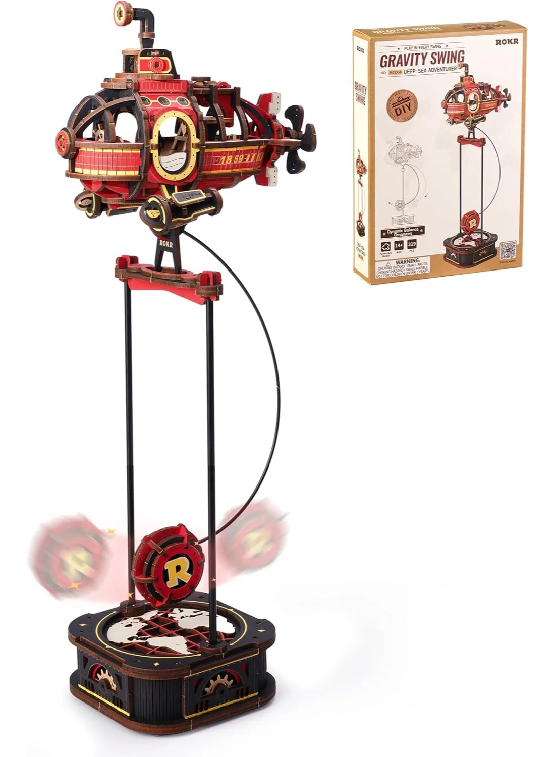 ROKR Deep-Sea Adventurer 3D Wooden Puzzle Mechanical Pendulum Balance Toy (Adult, 25 cm) nm6vl