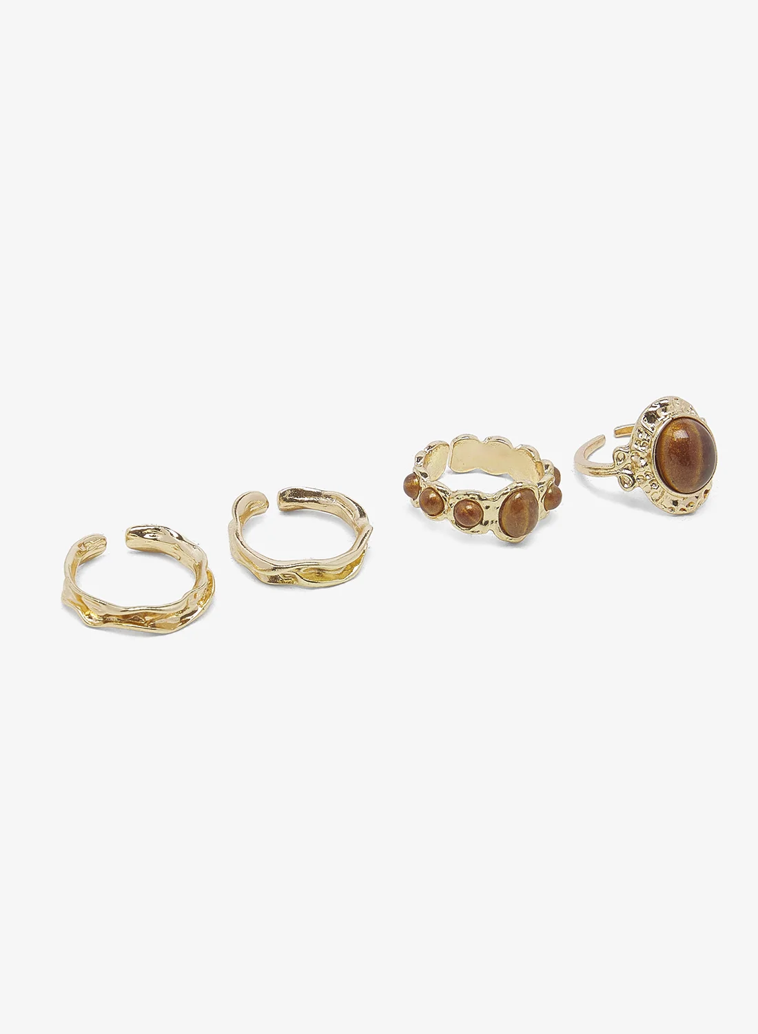 ELLA Resin Detail Rings Set Premium Stackable Fashion Jewelry Accessories (Set of 5) yg916