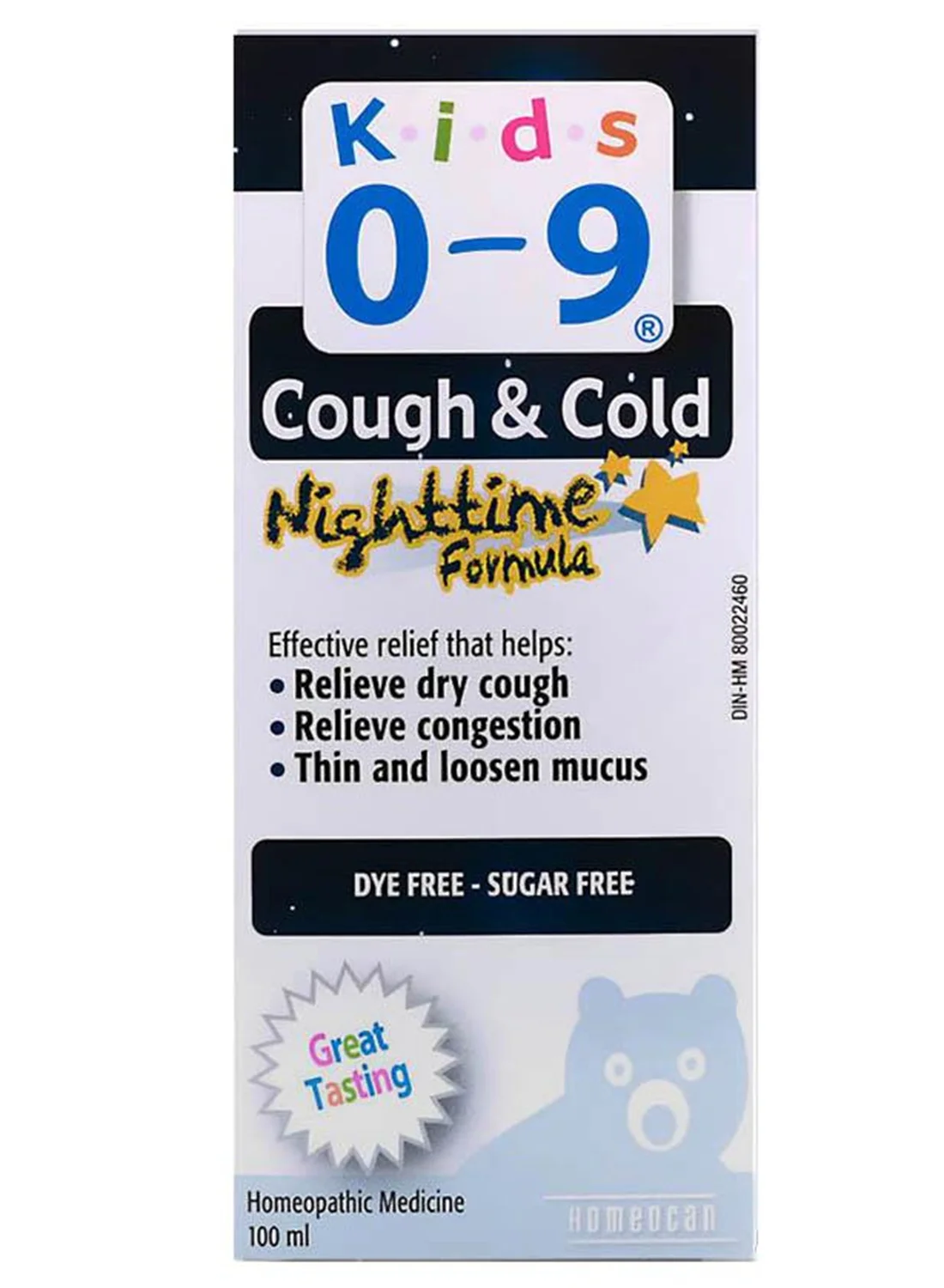 Homeocan Kids Cough and Cold Nighttime Relief Syrup (Natural Formula, 100 mL) 6gmax