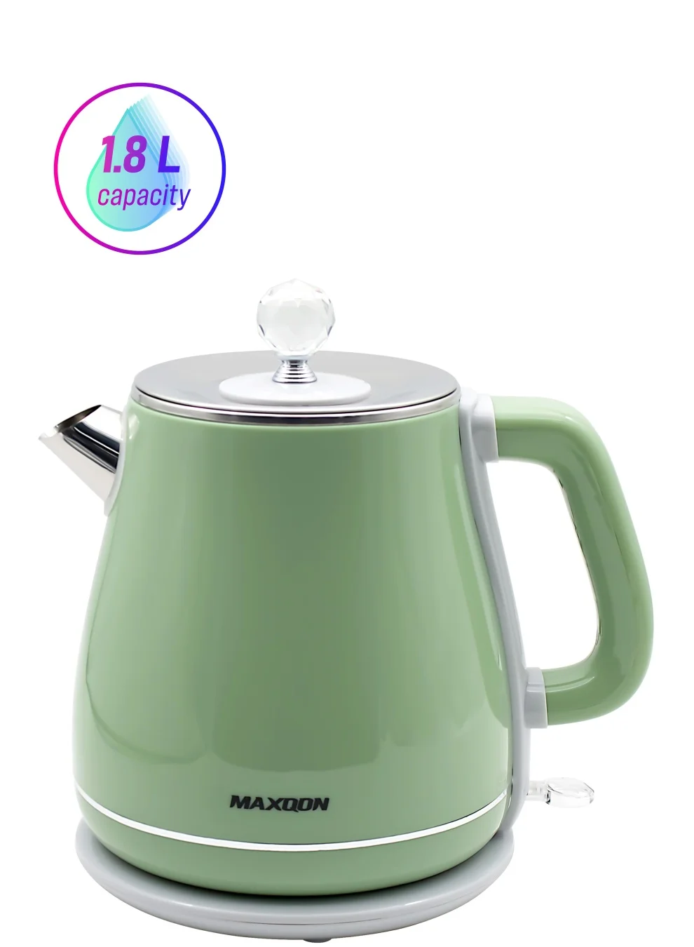 MAXQON Electric Kettle 1.8L Premium 304 Stainless Steel Double-Layer Anti-Scalding Water Boiler for Coffee and Tea ubei5