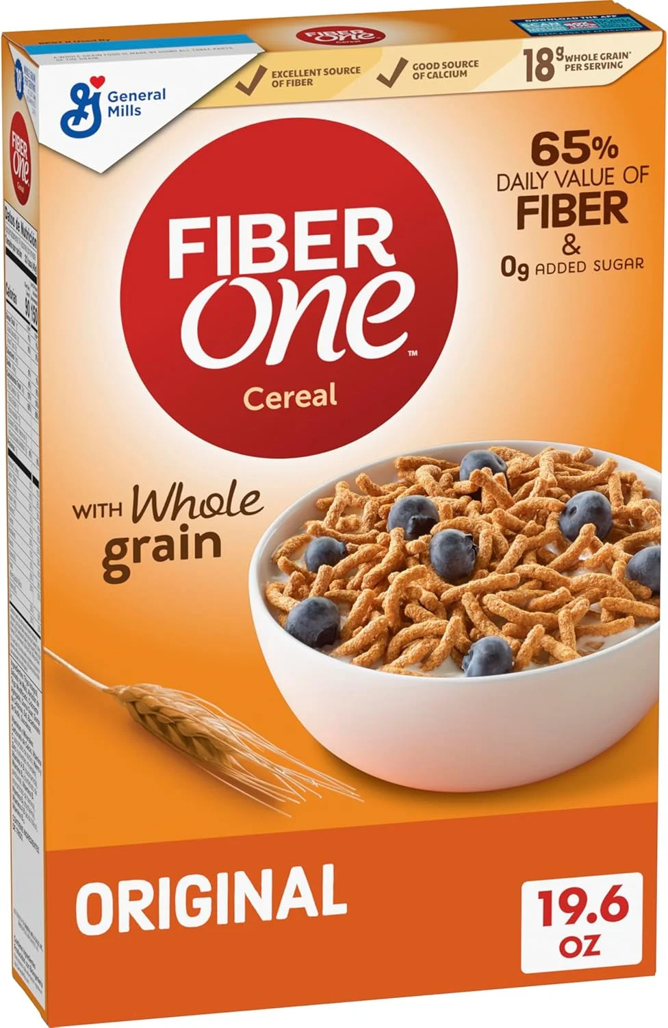 Fiber One Original Bran Cereal with Whole Grain High Fiber Breakfast Food (555 g) 0uhyi