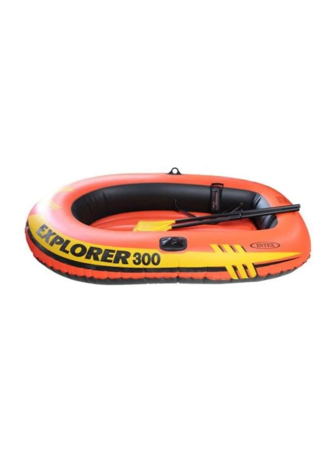 Explorer 300 Inflatable Boat Set Durable PVC Raft with Oars and Pump for Recreational Water Use (211 cm x 117 cm) 7y0tl