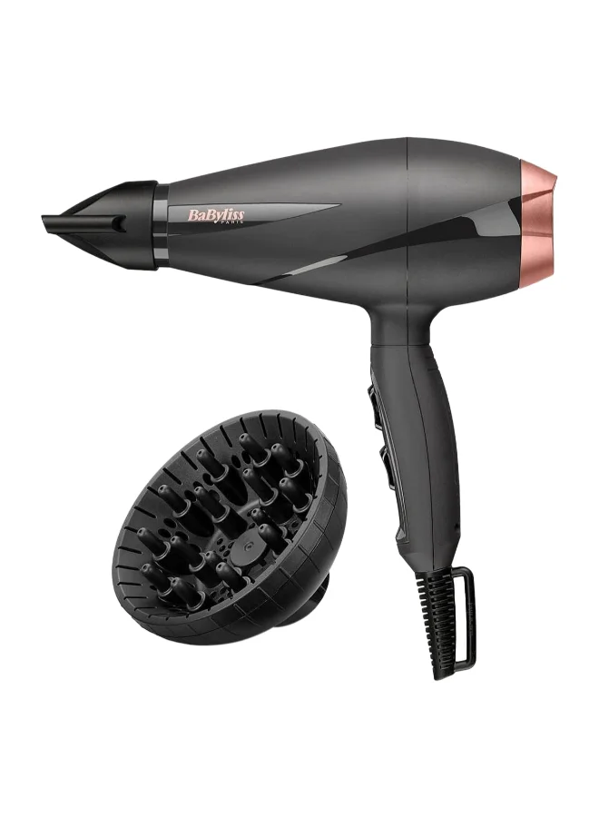 Professional Ionic Hair Dryer 2100W Salon-Grade Performance with Concentrator Nozzle (Black) 24wgt