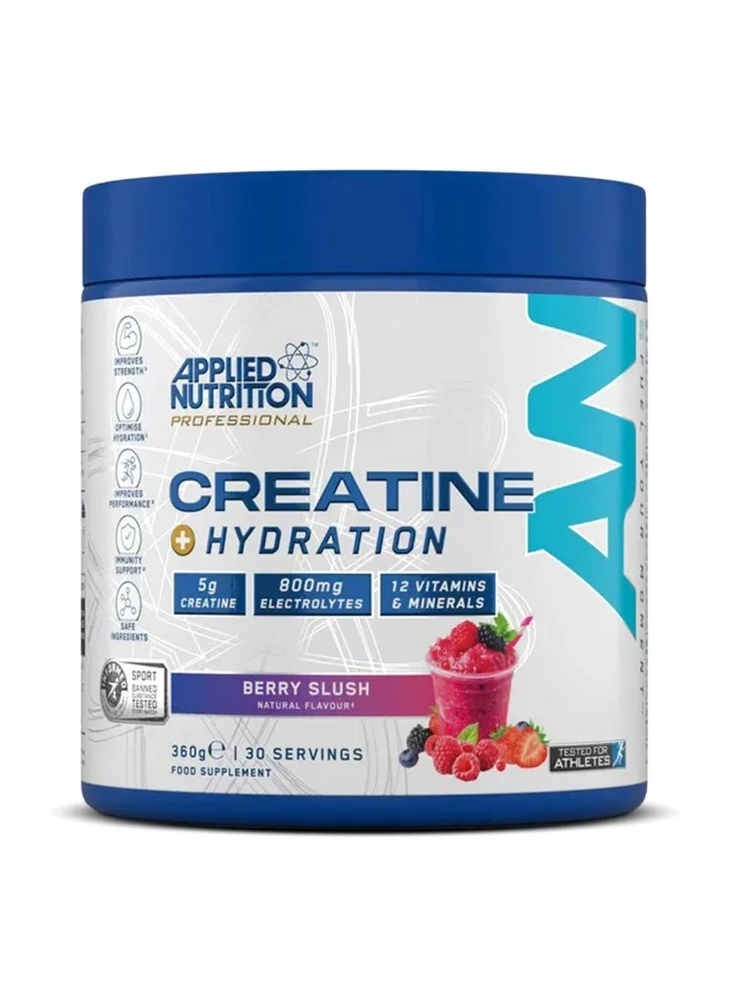 Applied Nutrition Creatine + Hydration Powder (Berry Slush, 360g) Premium Endurance and Strength Support Supplement asflp