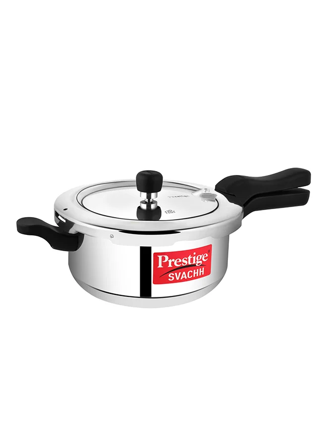 Premium Aluminum Pressure Cooker Deep Pan with Lid (Silver, 3.5L) 3cf1r