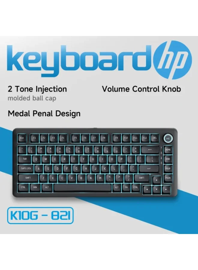Premium Wired Mechanical Gaming Keyboard 98-Key Layout with Volume Knob and Ergonomic Bipods (Black) livgv