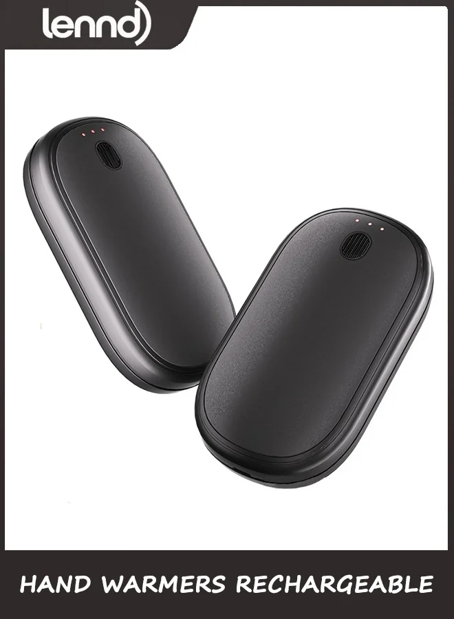 LENND Rechargeable Electric Hand Warmers Portable USB Heating Device (2 Pack, Black) vr9mf