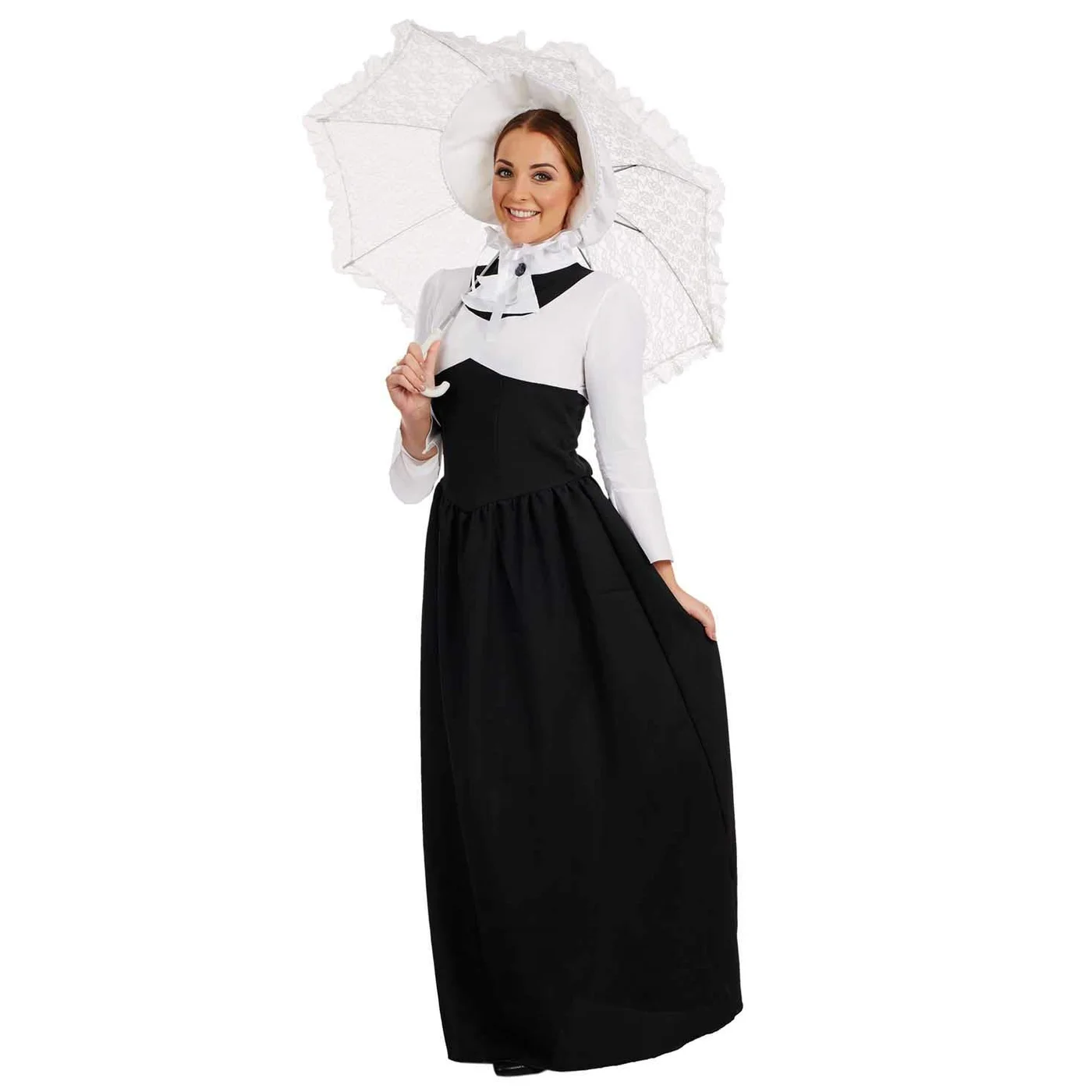 Victorian Regency Dress for Women, Historical Costume for Parties and Themed Events (Black, S) wqvy9